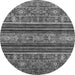 Round Machine Washable Abstract Gray Modern Rug, wshabs554gry