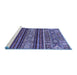 Sideview of Machine Washable Abstract Blue Modern Rug, wshabs554blu