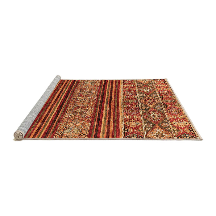 Sideview of Machine Washable Abstract Orange Modern Area Rugs, wshabs554org