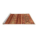 Sideview of Machine Washable Abstract Orange Modern Area Rugs, wshabs554org