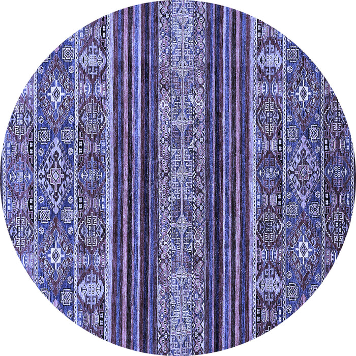 Round Machine Washable Abstract Blue Modern Rug, wshabs554blu