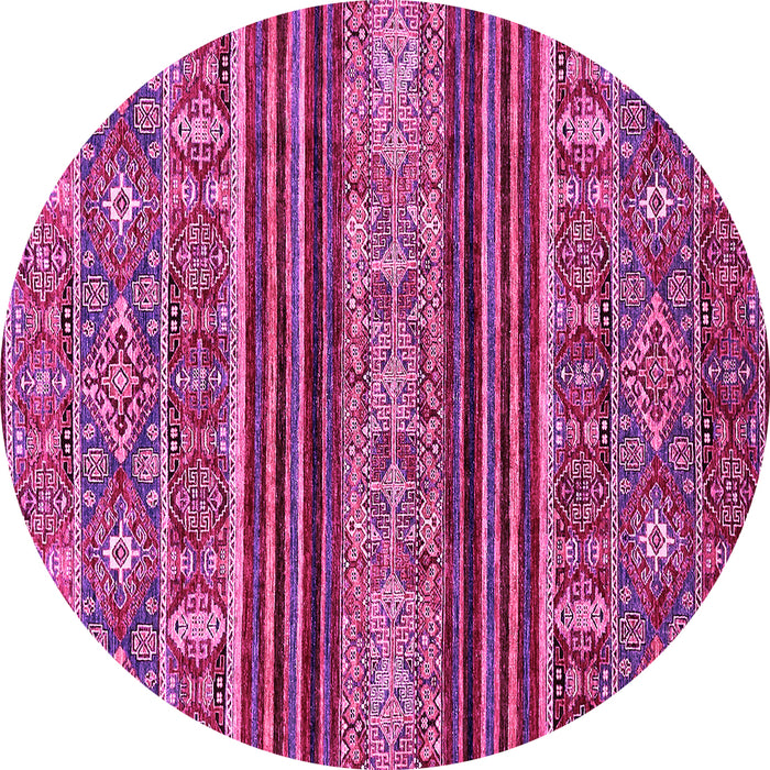 Round Abstract Pink Modern Rug, abs554pnk