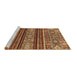 Sideview of Machine Washable Abstract Brown Modern Rug, wshabs554brn