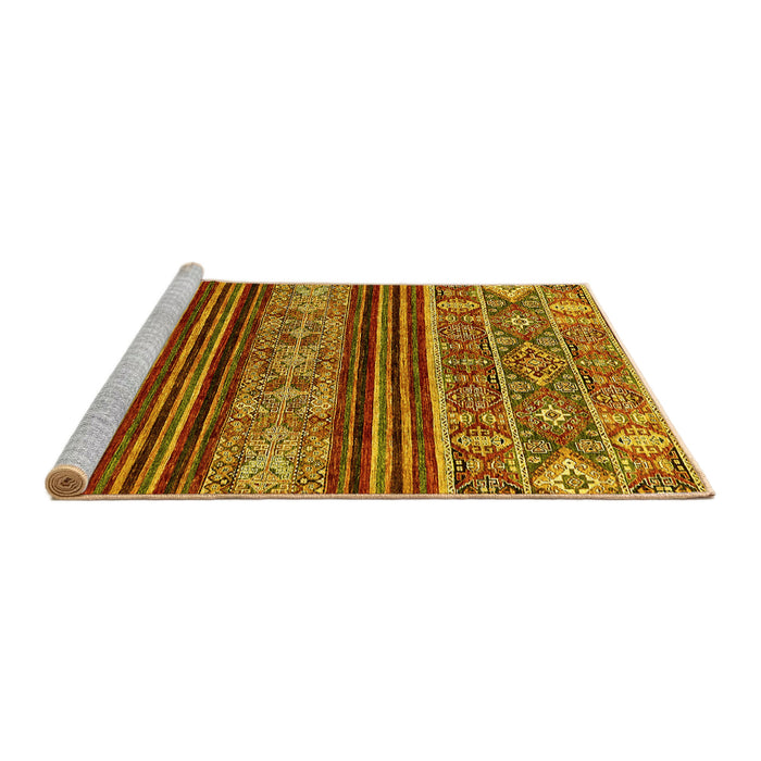 Sideview of Machine Washable Abstract Yellow Modern Rug, wshabs554yw