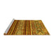 Sideview of Machine Washable Abstract Yellow Modern Rug, wshabs554yw