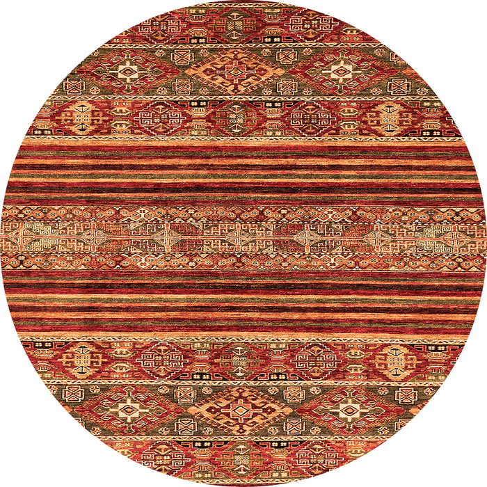 Round Abstract Orange Modern Rug, abs554org