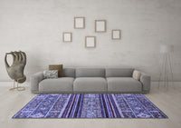 Machine Washable Abstract Blue Modern Rug, wshabs554blu