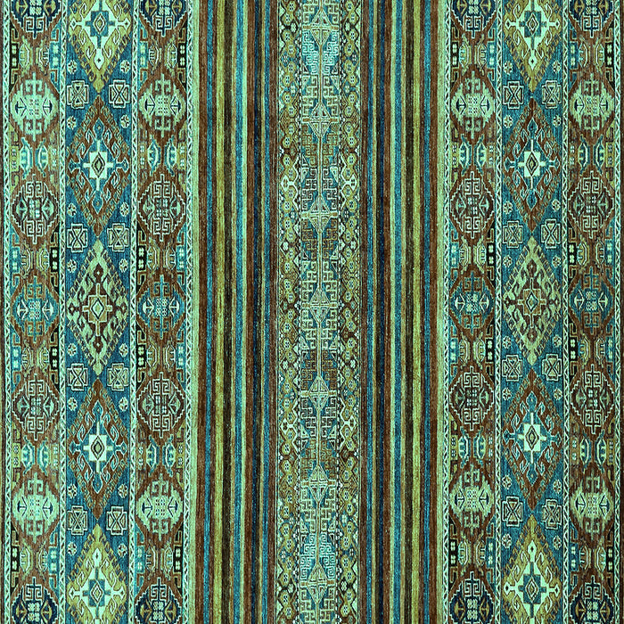 Square Machine Washable Abstract Turquoise Modern Area Rugs, wshabs554turq