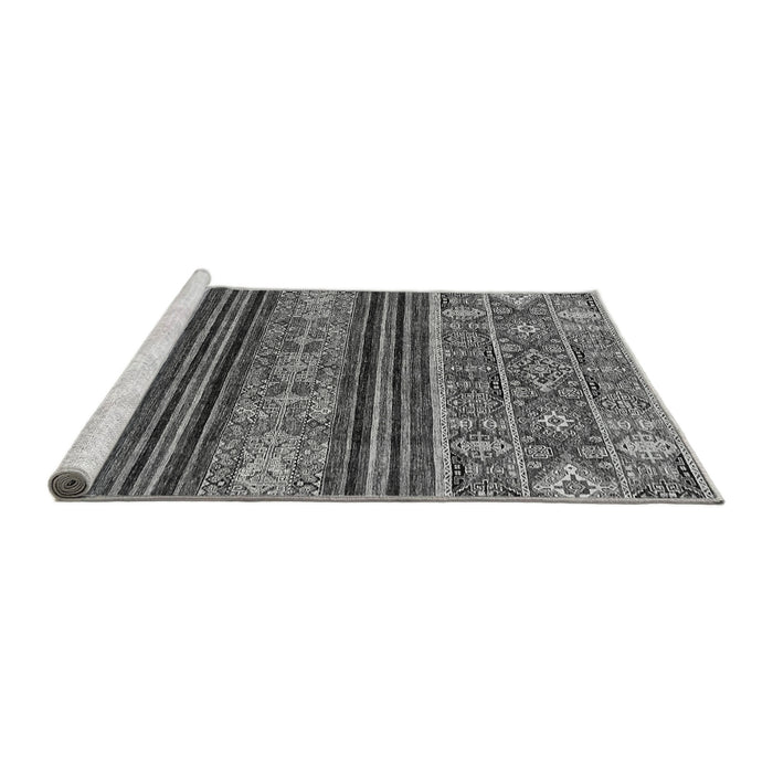 Sideview of Machine Washable Abstract Gray Modern Rug, wshabs554gry