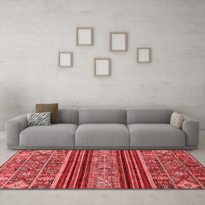 Modern Red Washable Rugs