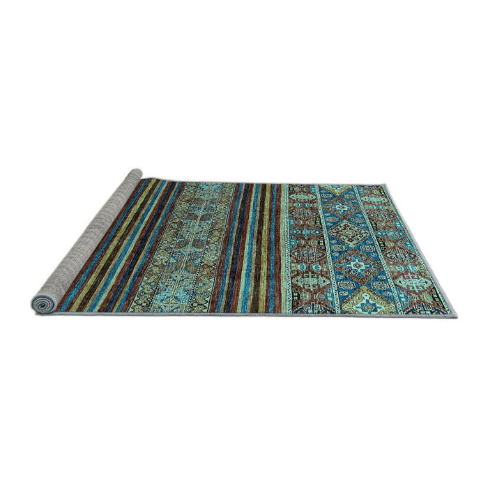 Sideview of Machine Washable Abstract Light Blue Modern Rug, wshabs554lblu