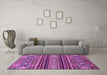 Machine Washable Abstract Purple Modern Area Rugs in a Living Room, wshabs554pur