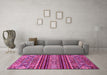 Machine Washable Abstract Pink Modern Rug in a Living Room, wshabs554pnk