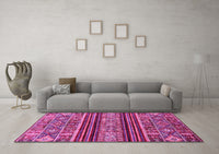 Machine Washable Abstract Pink Modern Rug, wshabs554pnk