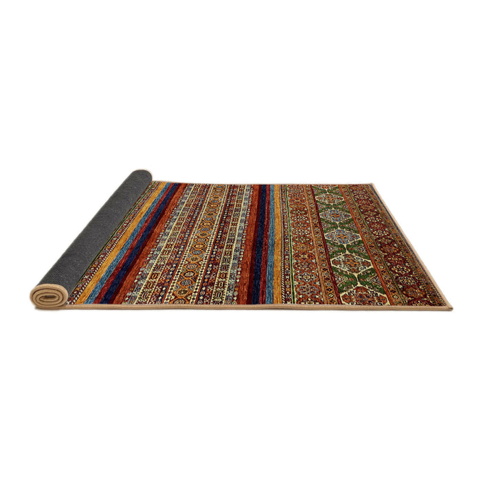 Sideview of Abstract Saffron Red Modern Rug, abs555