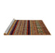 Sideview of Machine Washable Abstract Saffron Red Rug, wshabs555