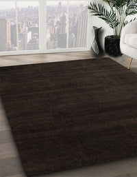 Abstract Chocolate Brown Modern Rug, abs5550