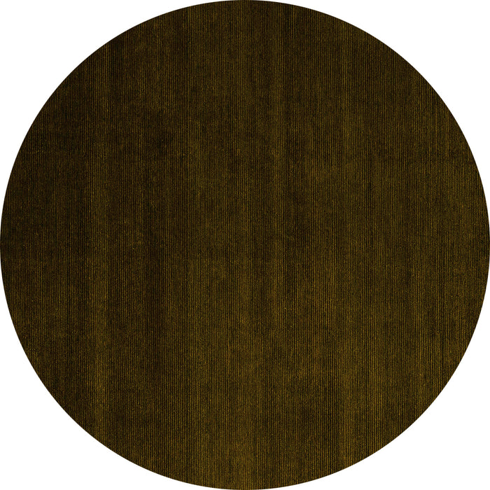 Round Abstract Yellow Modern Rug, abs5550yw
