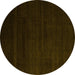 Round Abstract Yellow Modern Rug, abs5550yw