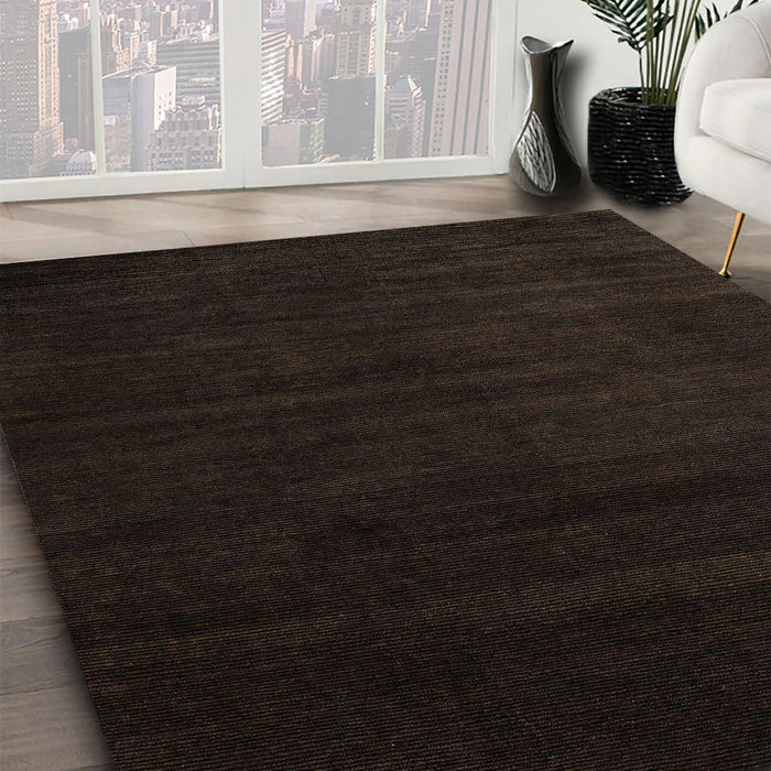 Abstract Chocolate Brown Modern Rug in Family Room, abs5550