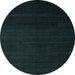 Round Abstract Light Blue Modern Rug, abs5550lblu