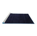 Sideview of Machine Washable Abstract Blue Modern Rug, wshabs5550blu