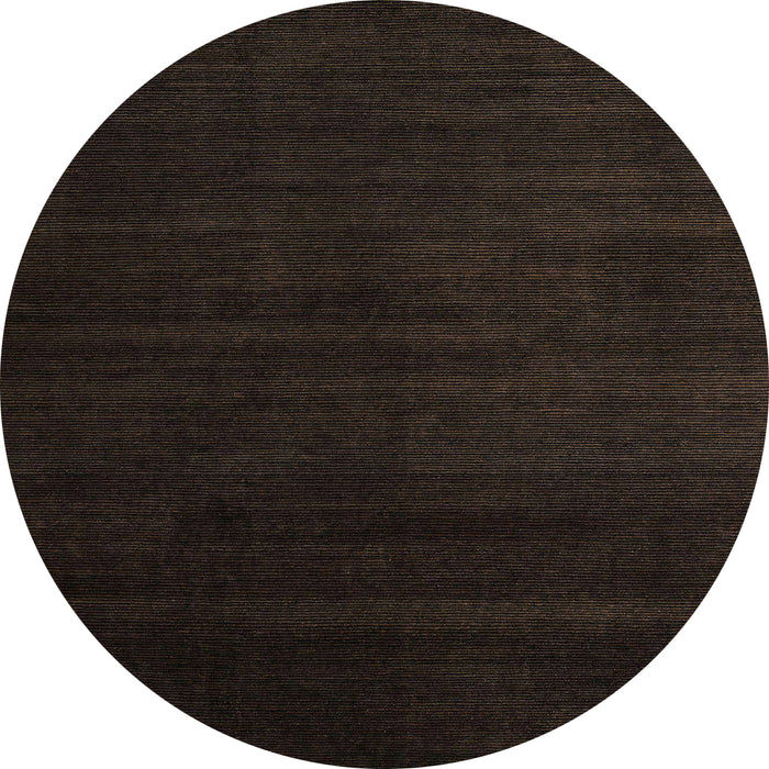 Round Abstract Chocolate Brown Modern Rug, abs5550