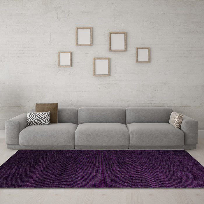 Machine Washable Abstract Purple Modern Area Rugs in a Living Room, wshabs5550pur