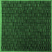 Square Machine Washable Abstract Emerald Green Modern Area Rugs, wshabs5551emgrn