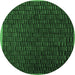 Round Abstract Emerald Green Modern Rug, abs5551emgrn