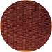 Round Abstract Brown Modern Rug, abs5551brn