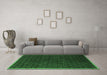 Machine Washable Abstract Emerald Green Modern Area Rugs in a Living Room,, wshabs5551emgrn