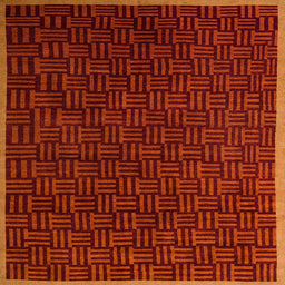 Square Abstract Cranberry Red Modern Rug, abs5551