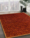 Abstract Cranberry Red Modern Rug in Family Room, abs5551