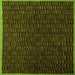 Square Machine Washable Abstract Green Modern Area Rugs, wshabs5551grn