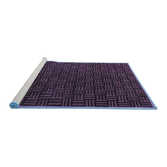 Sideview of Machine Washable Abstract Blue Modern Rug, wshabs5551blu