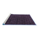 Sideview of Machine Washable Abstract Blue Modern Rug, wshabs5551blu