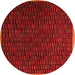 Round Machine Washable Abstract Orange Modern Area Rugs, wshabs5551org