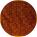 Round Abstract Yellow Modern Rug, abs5551yw