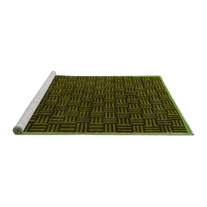 Sideview of Machine Washable Abstract Green Modern Area Rugs, wshabs5551grn