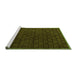 Sideview of Machine Washable Abstract Green Modern Area Rugs, wshabs5551grn