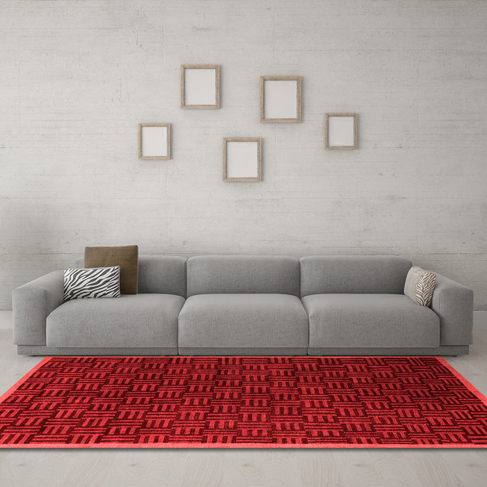 Modern Red Washable Rugs