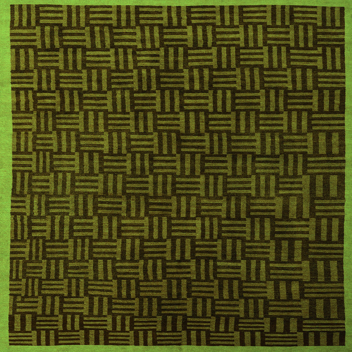 Square Abstract Green Modern Rug, abs5551grn