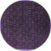 Round Abstract Blue Modern Rug, abs5551blu