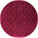 Round Machine Washable Abstract Pink Modern Rug, wshabs5551pnk