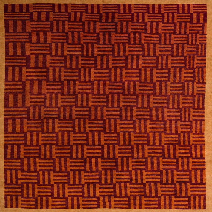 Square Machine Washable Abstract Cranberry Red Rug, wshabs5551