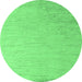 Round Solid Emerald Green Modern Rug, abs5552emgrn