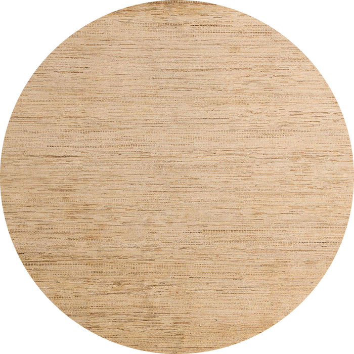 Round Abstract Yellow Solid Rug, abs5552
