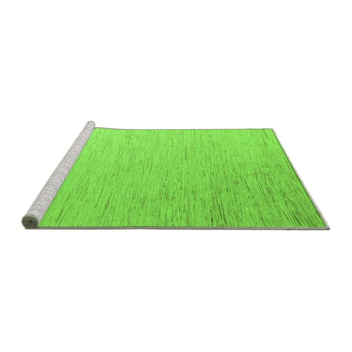 Sideview of Machine Washable Solid Green Modern Area Rugs, wshabs5552grn