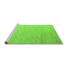 Sideview of Machine Washable Solid Green Modern Area Rugs, wshabs5552grn